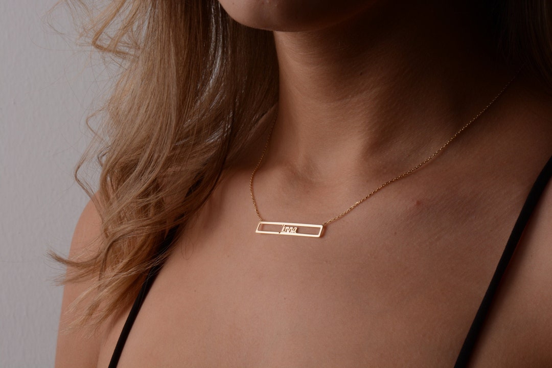 Mothers' Day Name Necklace, 14K Solid Gold Name Necklace, Cursive Name