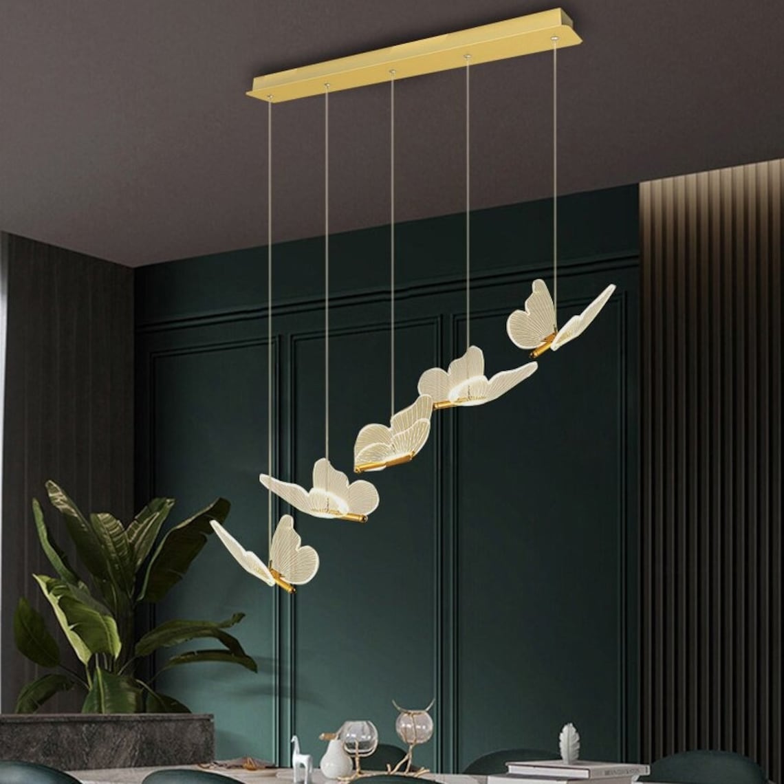 Luxury Butterfly Crystal Chandelier Antique Pendant Light Etsy