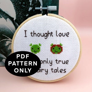PDF ONLY Shrek Inspired Fairy Tale Cross Stitch Pattern