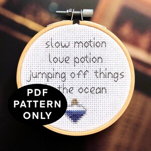 PDF ONLY Midnights Inspired Slow Motion Love Potion Cross Stitch Pattern
