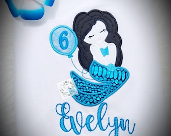 Mermaid 6th Birthday Shirt / 6th Birthday Mermaid/ Birthday Mermaid shirt -  Mermaid Shirt- Personalized shirt