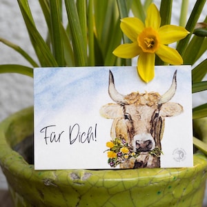 Lot de 10 cartes cadeaux, étiquettes cadeaux vache aquarelle, étiquettes pour cadeaux, petites cartes de vœux pour décorer les cadeaux