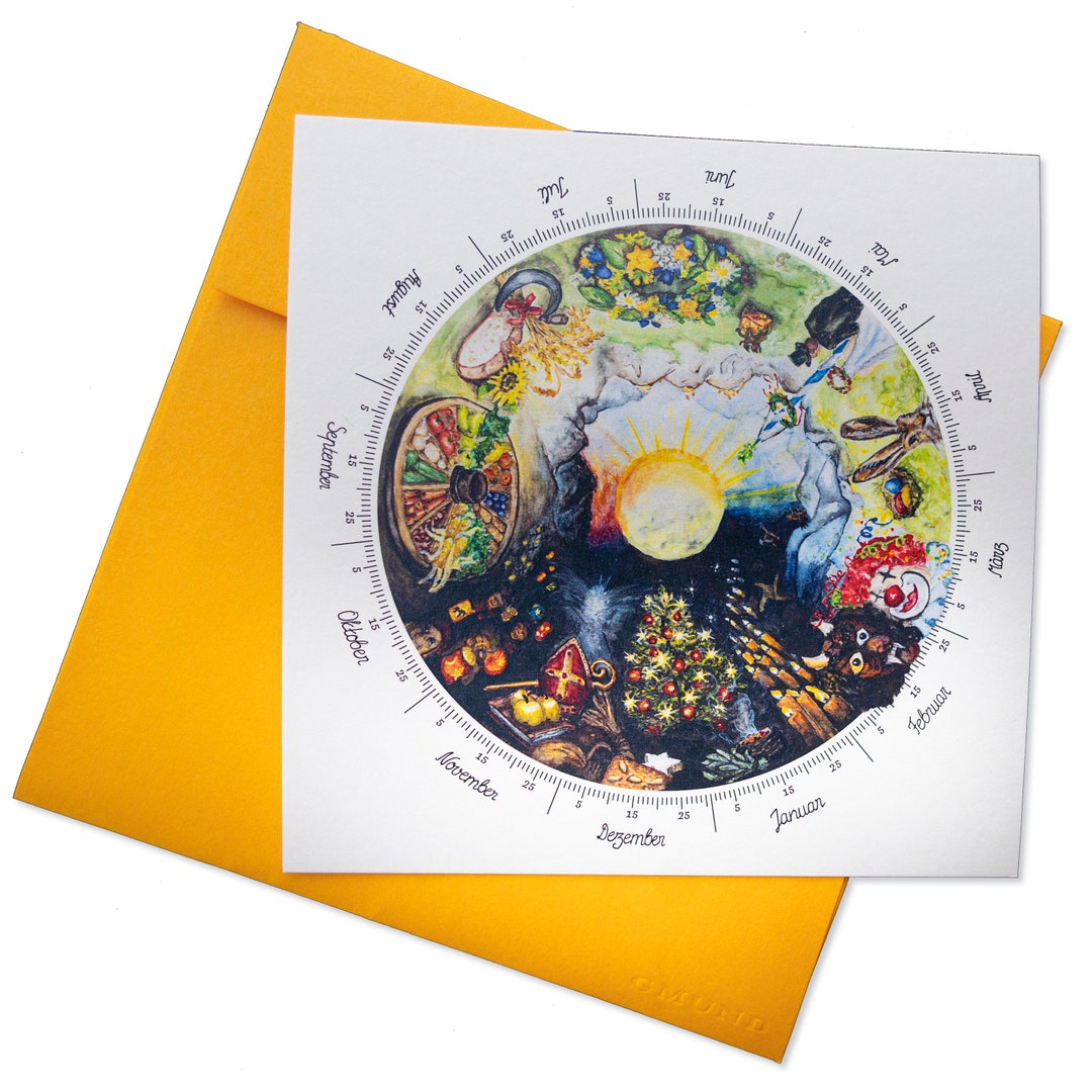 Annual Circle of Rituals / Calendar / Postcard 15 X 15 Cm / - Etsy