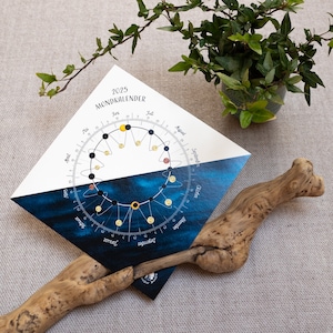 Calendrier lunaire 2025 pour le sac à main, carte postale avec calendrier des phases de lune, proximité de la terre et éclipse lunaire 2025, cadeau d'astronomie pour les fans de la lune