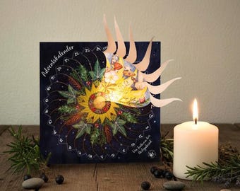Luminous Advent calendar and Christmas card, window picture