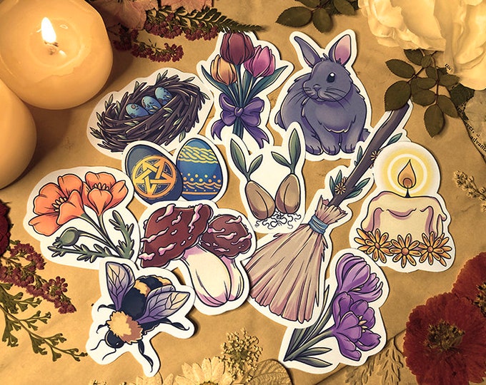 Ostara Sticker Pack Sabbat Stickers Spring Stickers Wiccan, Witch ...