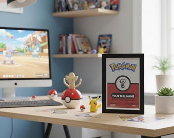 Personalized 3D Printed Trainer Card – Gamer Room Decor