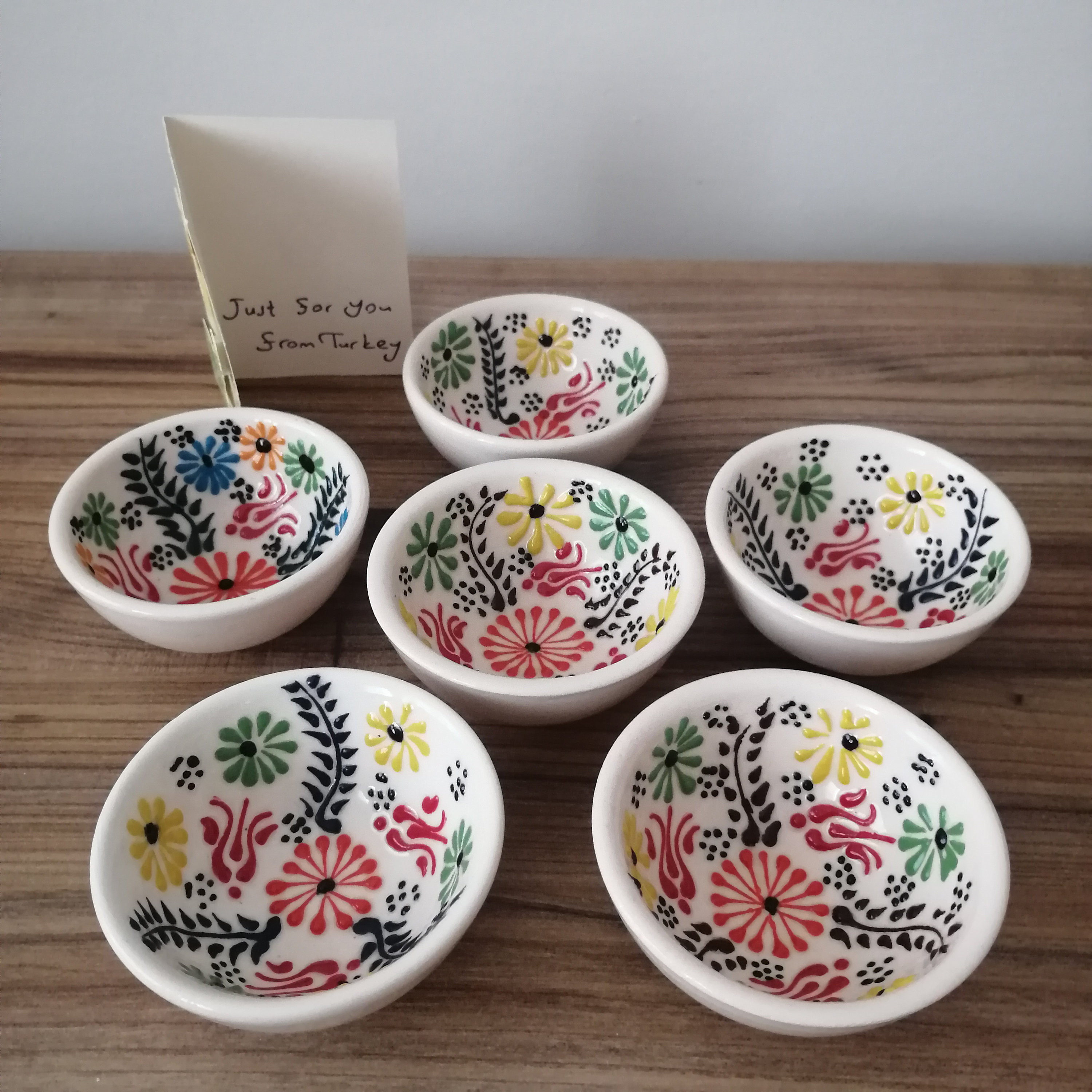 Decorative Salad Bowl Meze Snack Oriental HUGE DISCOUNT 4x Ceramic Bowl Set Pottery Wedding gifts 16 Cm Housewarming Tapas