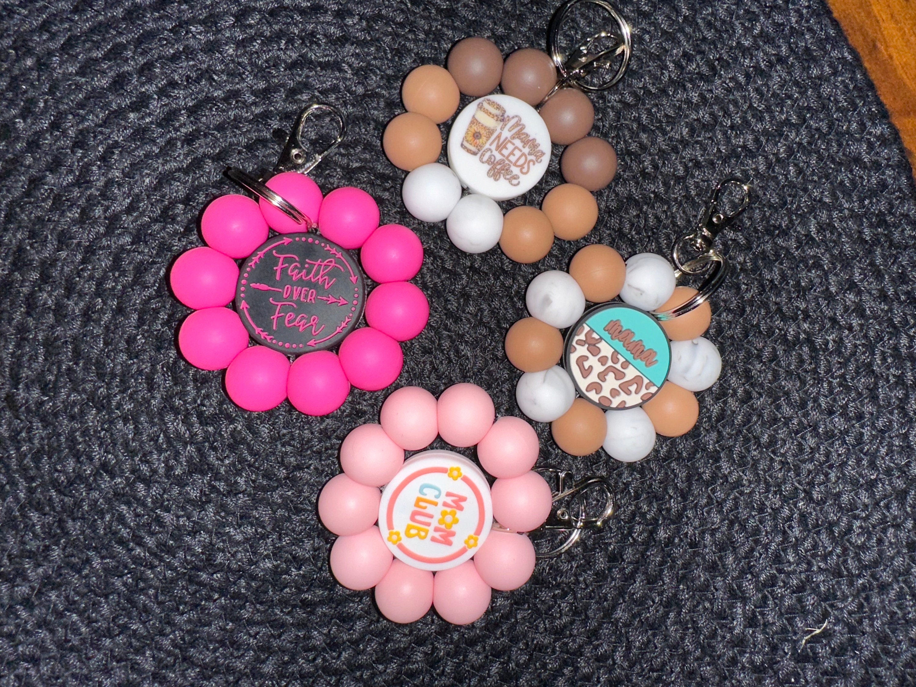Handmade Silicone Flower Keychain Cute Floral Keyring for Women Unique Bag Charm Spring