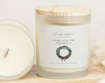 Home for the Holidays Candle, Christmas Candle, Christmas Scented Candle, Holiday Candle, Winter Candles, Wood Wick Candle, Holiday Decor