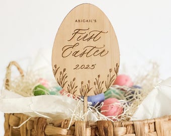 Baby’s First Easter Basket Name Tag, First Easter Keepsake, Personalized First Easter Basket Tag, Baby's First Easter Milestone Photo Prop