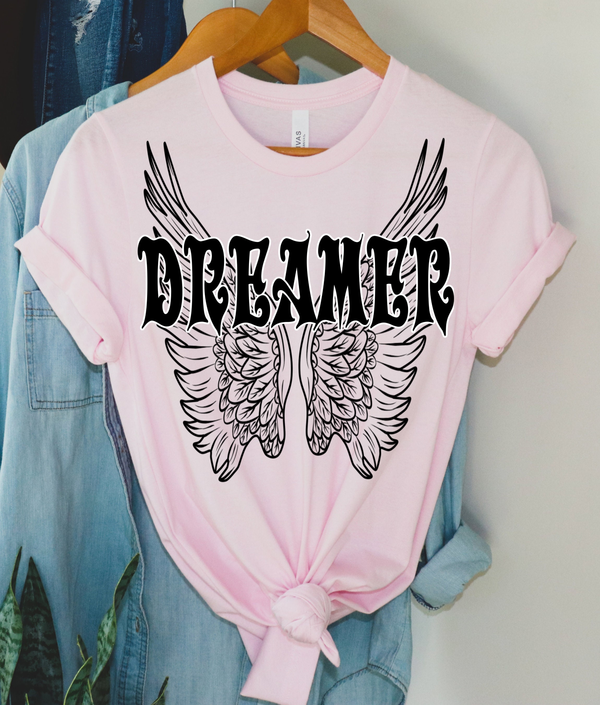 Dreamer Dreamer with Wings T Shirt Summer Graphic Tee | Etsy