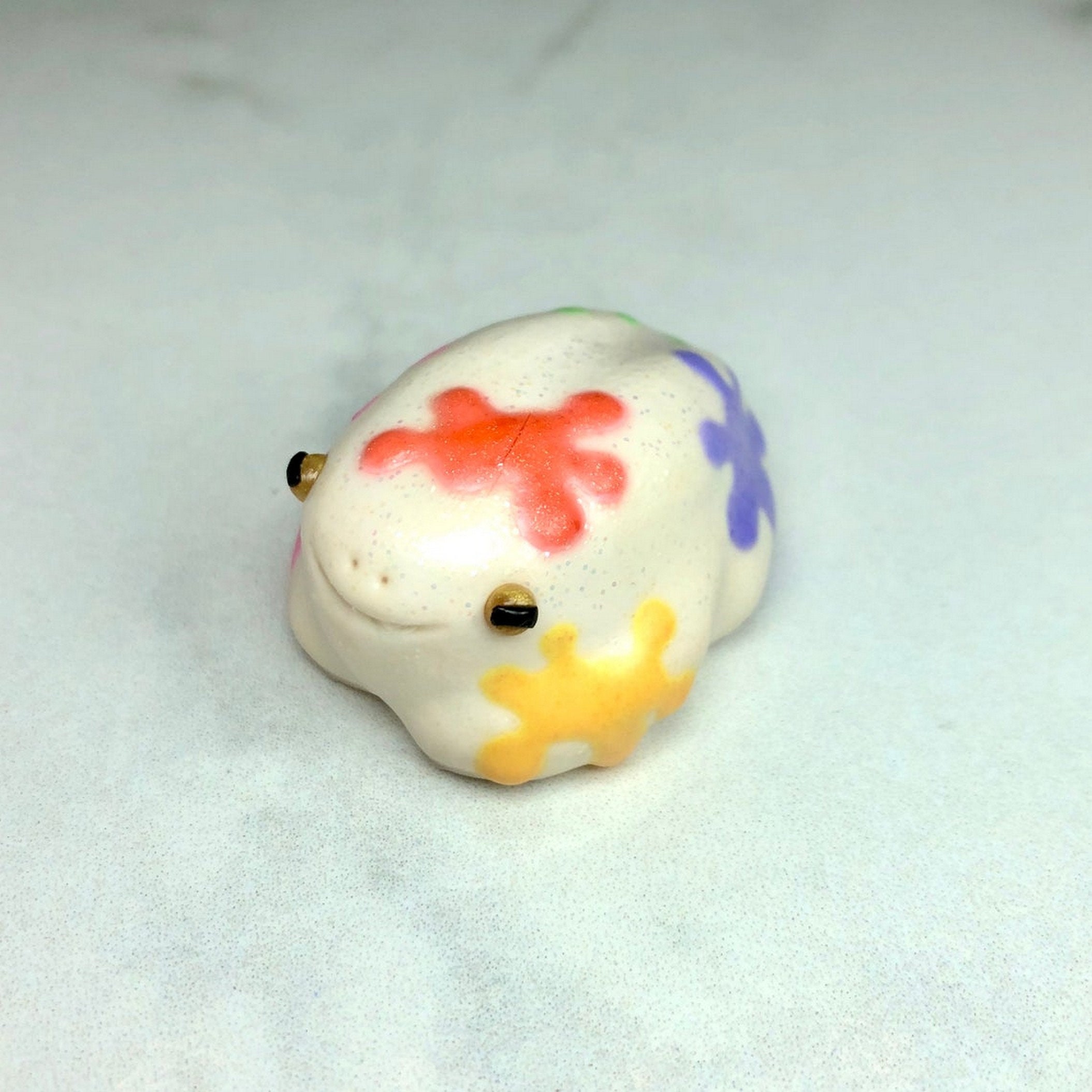Handmade Painted Polymer Clay Frog Figurine Art Decor Clay Etsy