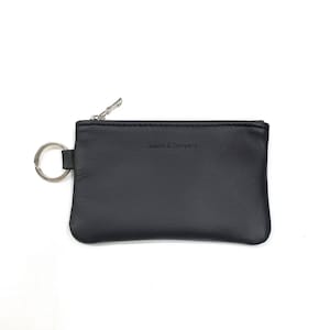 Bolsa para chaveiro, bolsa de couro para moedas, bolsa personalizada, porta-moedas, bolsa pequena, bolsa com zíper, carteira tipo bolsa, ideias de presentes para ela