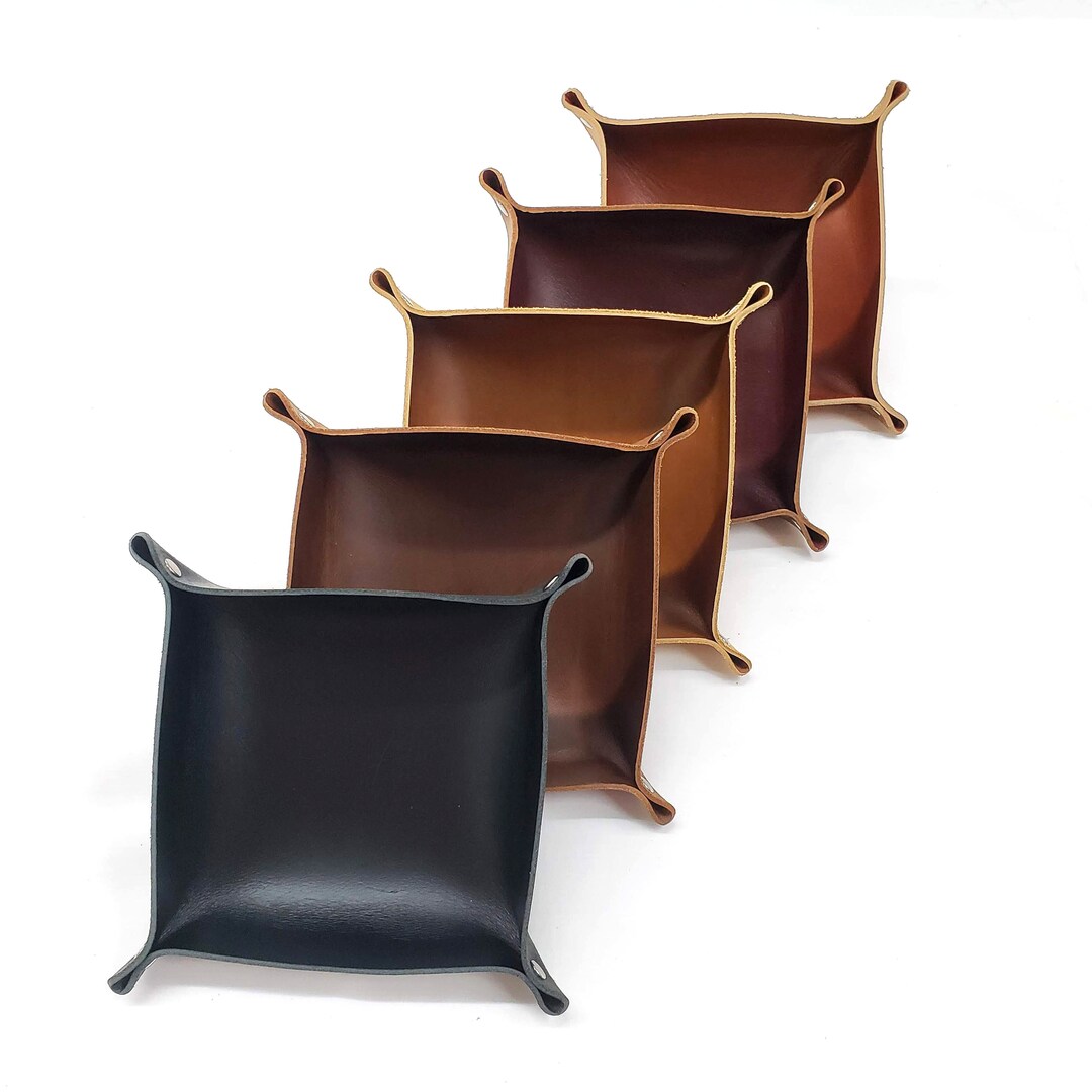 Leather Key Tray Organizer Tray Personalized Leather Tray Etsy