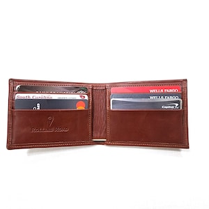Brown Italian Leather Bi-fold Wallet