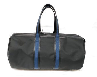 Black Ballistic Nylon Round Duffle, Gym Bag, Travel Bag, Round Duffle, Sports Bag