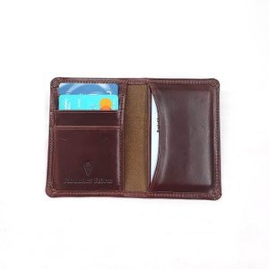 Cartera compacta de cuero plegable, con bolsillo frontal, tarjetero, regalo para hombre y mujer, billetera delgada, billetera de viaje.