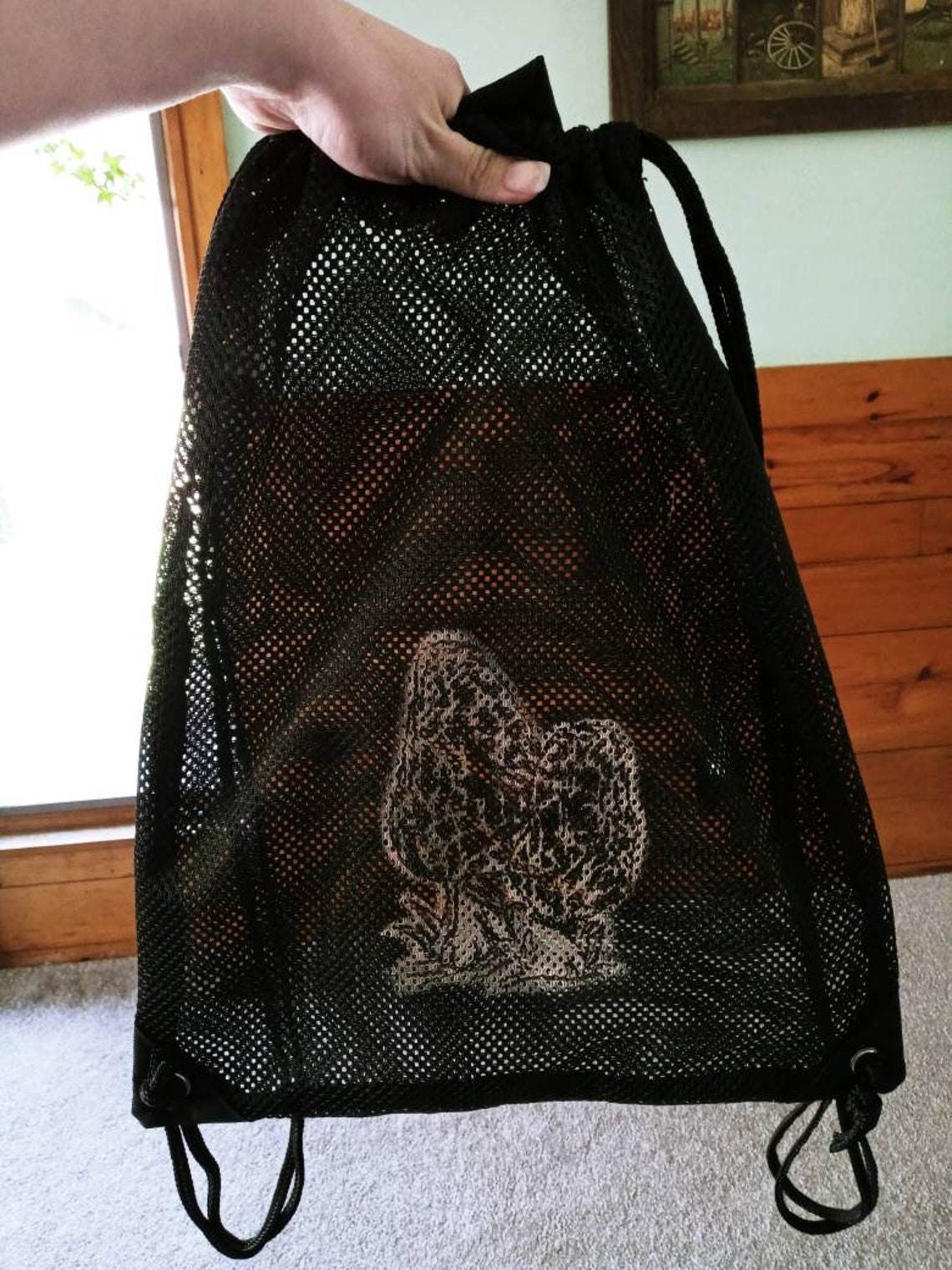 HAND PAINTED Morel Mushroom Hunting Mesh Bag Made to Order Etsy