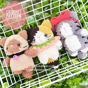 Bibibonbon - Pattern Bundle 3 in 1: The Baby Cats Amigurumi, Siamese, Taby and Calico Cat Crochet Pattern, PDF English (US terms)