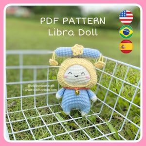 Libra Zodiac Doll Crochet Pattern: Amigurumi PDF (English/Español/Português)