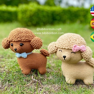 Bibibonbon – Crochet Pattern Amigurumi: Choco The Toy Poodle, Puppy amigurumi pattern, PDF English (US terms), Español, Português (Br)