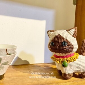 Toby Cat Pattern Bibibonbon - Crochet Pattern Amigurumi: Toby the Siamese Cat, Cat ...