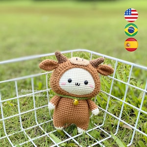 Bibibonbon - Amigurumi Crochet Pattern: Taurus zodiac doll, zodiac signs crochet pattern, PDF English (US terms), Español, Português (Br)