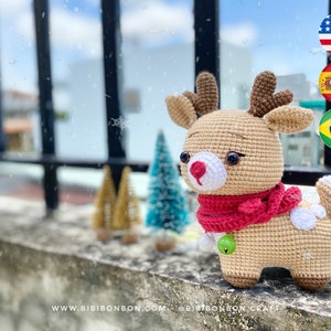 Bibibonbon - Crochet Pattern Amigurumi: Dasher the reindeer, reindeer amigurumi pattern, PDF English (US terms), Español, Português (Br)