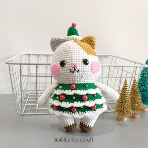 CROCHET PATTERN AMIGURUMI: Bella the christmas tree cat (English), crochet little cat, christmas tree amigurumi, christmas pattern