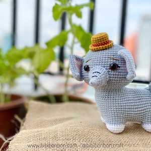Bibibonbon - Crochet Pattern Amigurumi: Jumbo the elephant, elephant amigurumi pattern, PDF English (US terms), Español, Português (Br)