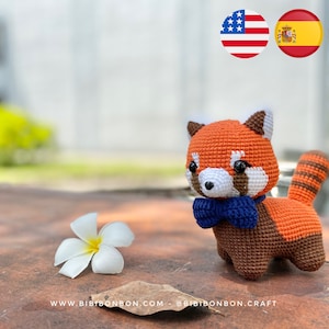 Bibibonbon - Crochet Pattern Amigurumi: Chubby the red panda, red panda crochet pattern, PDF English (US terms), Español, Português (Br)