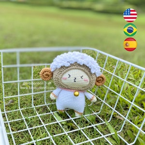 Bibibonbon - Schema Amigurumi all&#39;uncinetto: bambola zodiacale Ariete, schema all&#39;uncinetto con segni zodiacali, PDF Inglese (termini USA), Español, Português (Br)