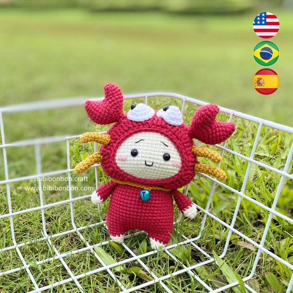 Bibibonbon - Amigurumi Crochet Pattern: Cancer zodiac doll, zodiac signs crochet pattern, PDF English (US terms), Español, Português (Br)