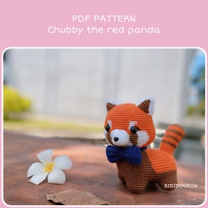 Padrão Amigurumi de Panda Vermelho em Crochê: Panda Chubby (PDF English/Español/Português)