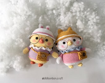 CROCHET PATTERN AMIGURUMI: The Nari and JBee chicks (English), crochet little chicks, chicks amigurumi pattern, happy easter pattern