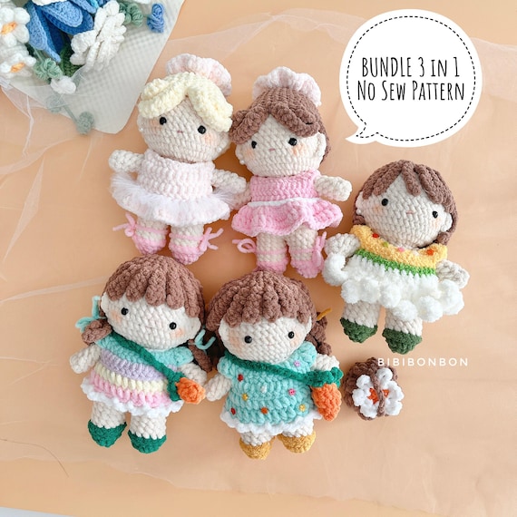 Pattern Bundle in No Sew Pattern: Ballerina Amigurumi Doll