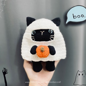 Bibibonbon - Crochet Pattern Amigurumi: Butch the ghost cat, ghost cat, Halloween Amigurumi Crochet Pattern, PDF English (US terms), Español