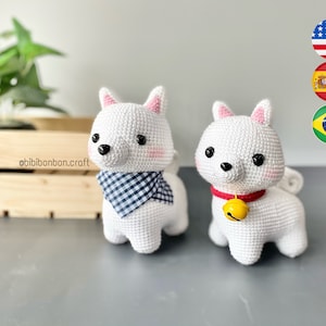 Bibibonbon - Crochet Pattern Amigurumi: Bibi the Samoyed dog, puppy amigurumi pattern, PDF English (US terms), Español, Português (Br)