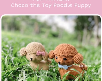 Crochet Poodle Pattern: Choco Amigurumi Puppy (PDF English/Español/Português)