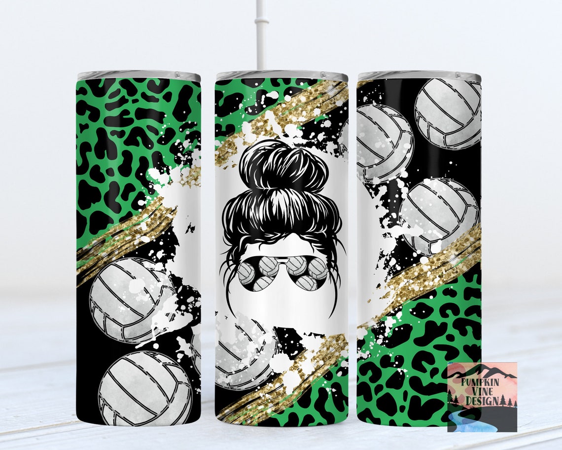 Sublimation Design Tumbler PNG Messy Bun Volleyball - Etsy