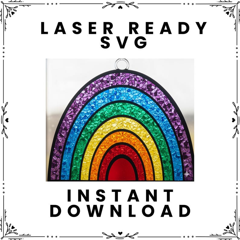 Laser Cut Rainbow SVG File – Paintable Art (10 Inch) (digital Download ...