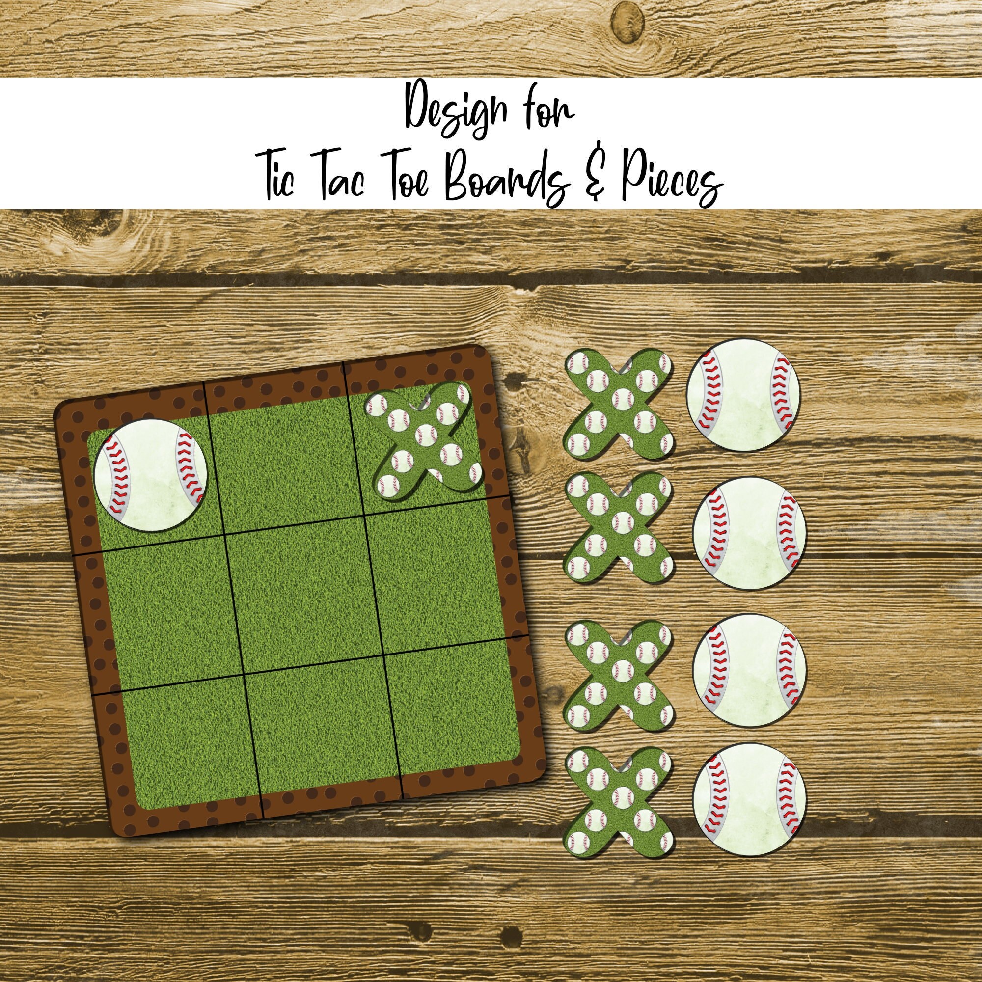 Tic tac toe board and 10 chips (size 5x5)- Sublimation Blank