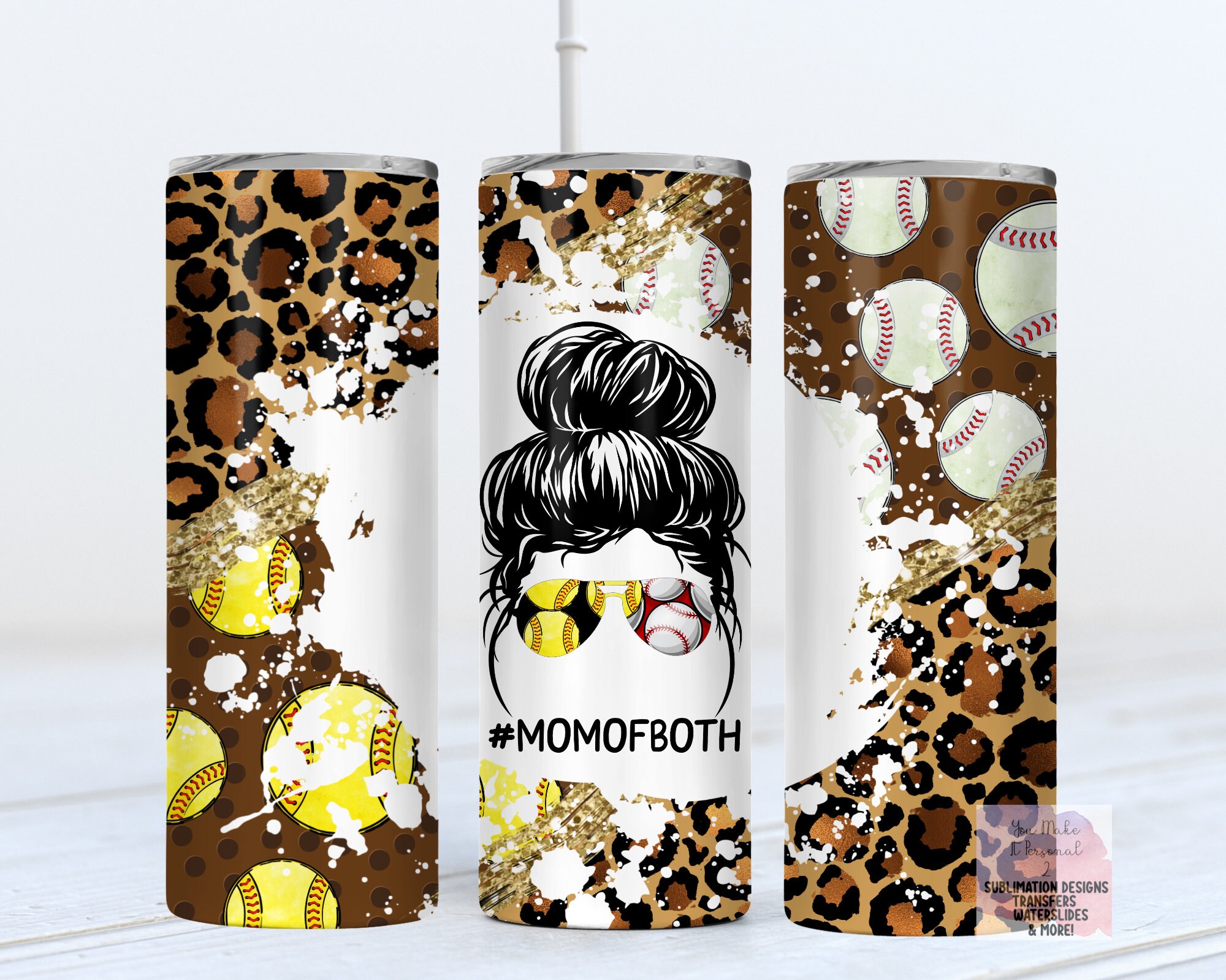 Download Sublimation Design Tumbler PNG Messy Bun Mom Softball Mom ...