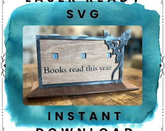 Büchertheke Kundenspezifische Regal Dekor Laserdatei SVG Bundle