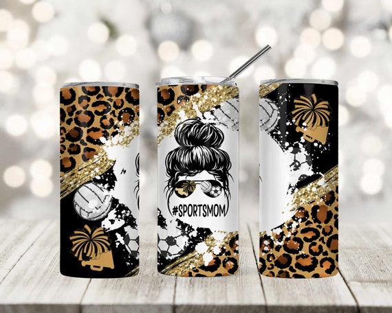 Sublimation Design Tumbler PNG Messy Bun Mom Volleyball - Etsy
