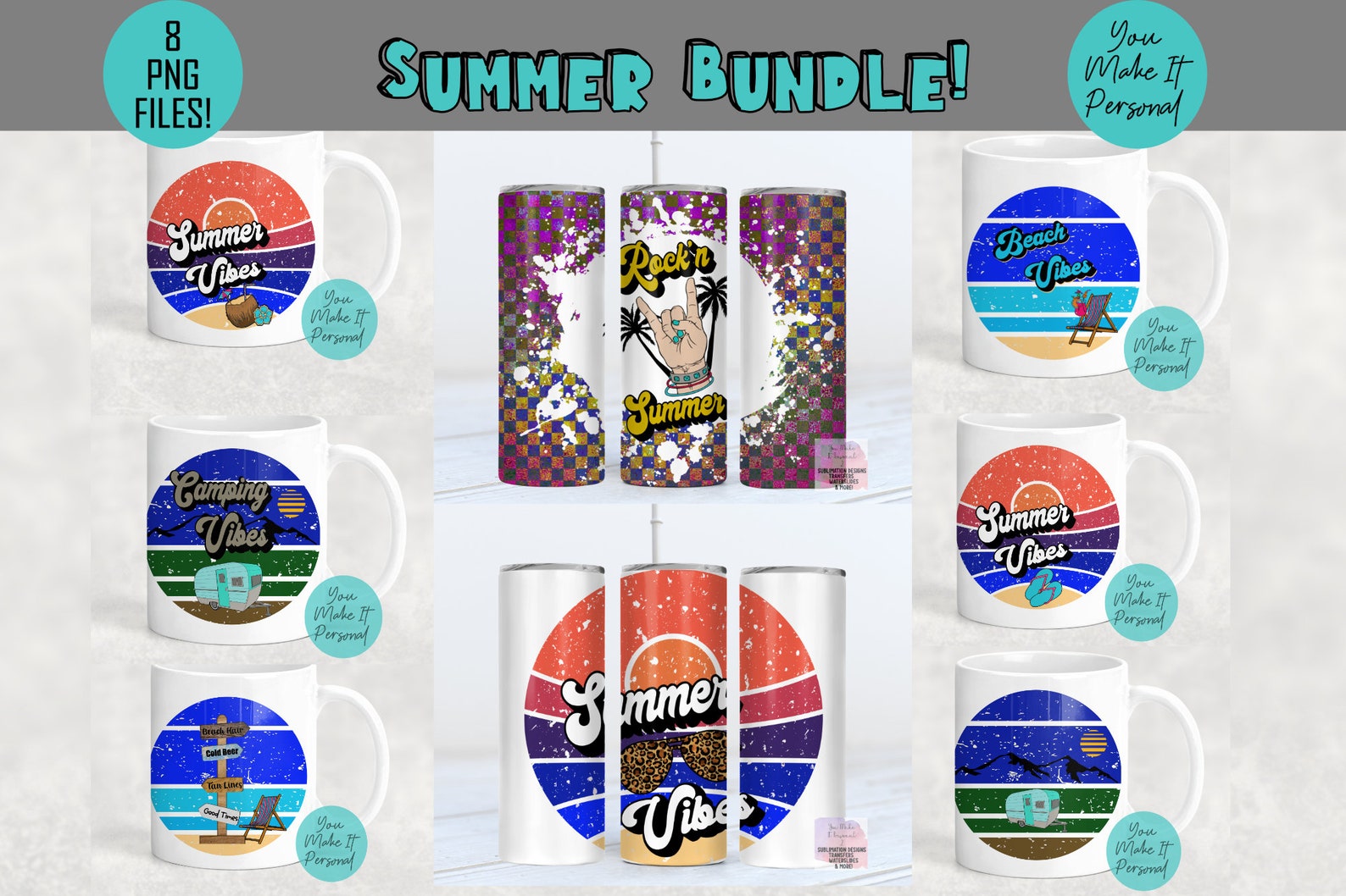 Download Summer Sublimation Bundle Great Retro Designs for Summer ...