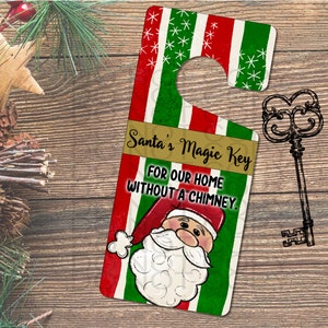 Christmas Door Hanger santa's Magic Key for Our Home Without a