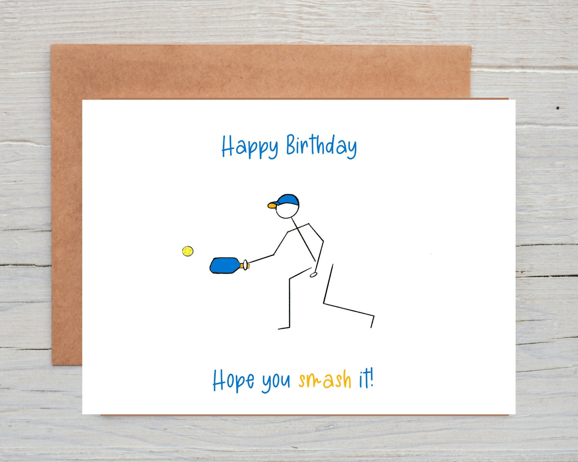 Pickleball Birthday Card For Him Etsy
