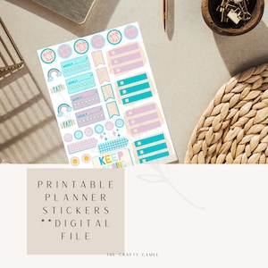 Süße druckbare Planer Sticker - Wochenaufgaben - Organisationstools - Cut Files